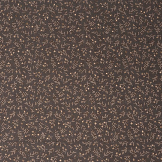 Roc-Lon 108" Packed Floral Chocolate Cotton Fabric